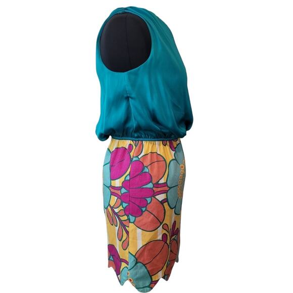 Judith March One Shoulder Mini Sundress Colorful Floral Print Sz S EUC - Picture 2 of 9
